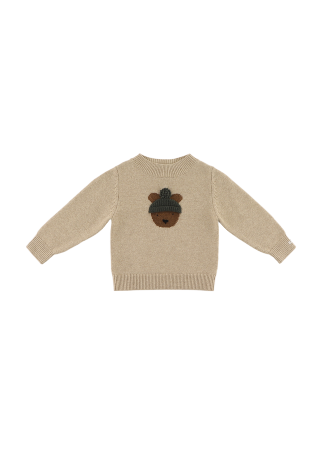 Denn merino wool sweater bear – Biscotti melange