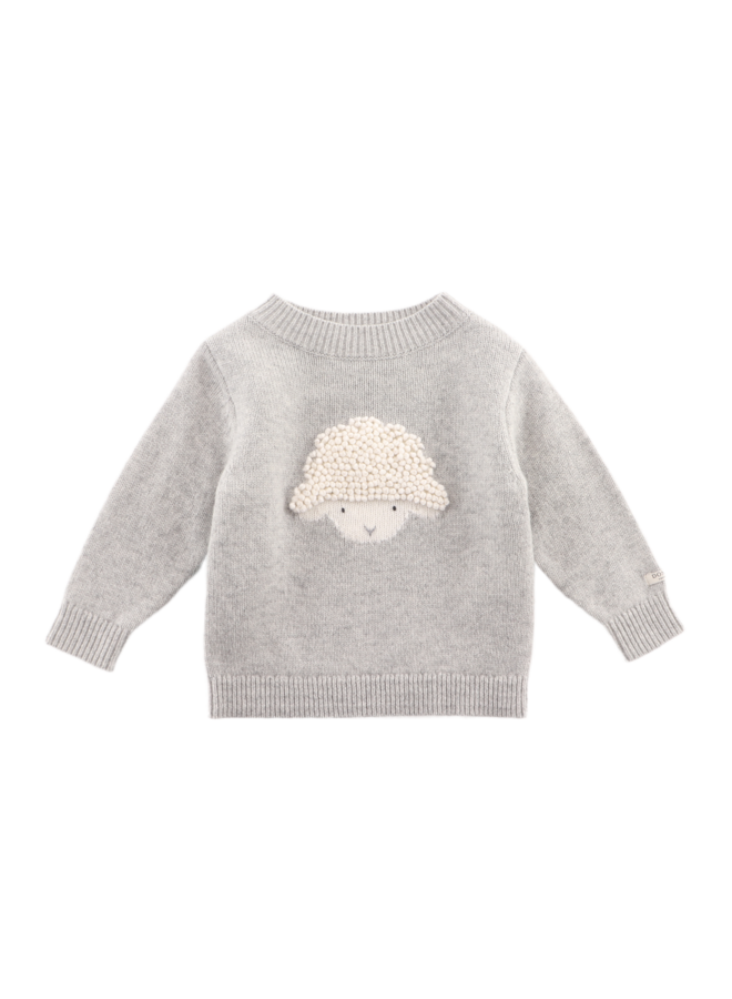 Donsje Amsterdam - Denn merino wool sweater lammy – Soft grey melange