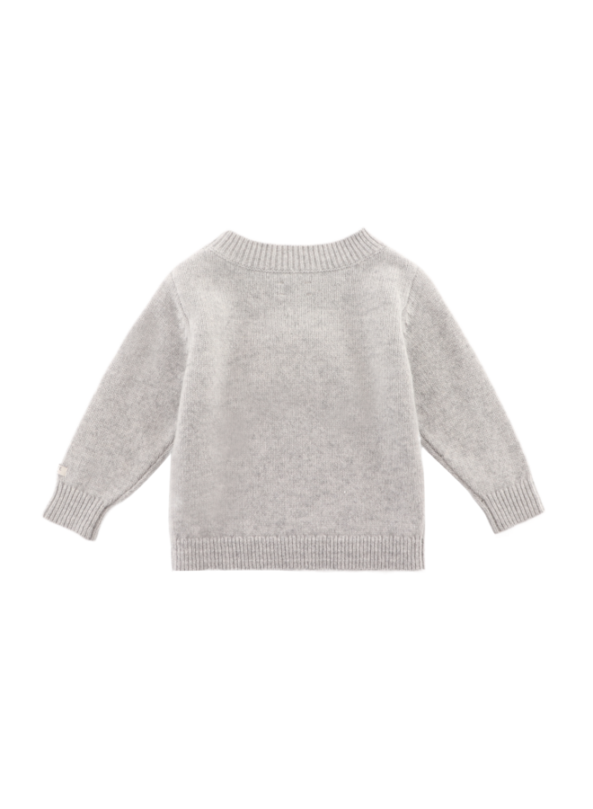 Donsje Amsterdam - Denn merino wool sweater lammy – Soft grey melange