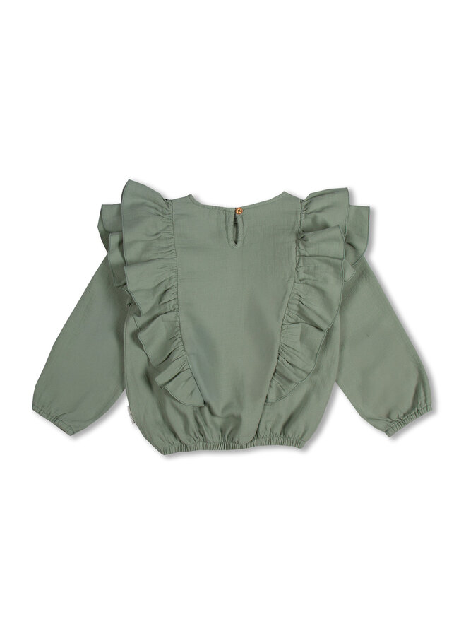 Petit Blush - Ruffle blouse - Iceberg green