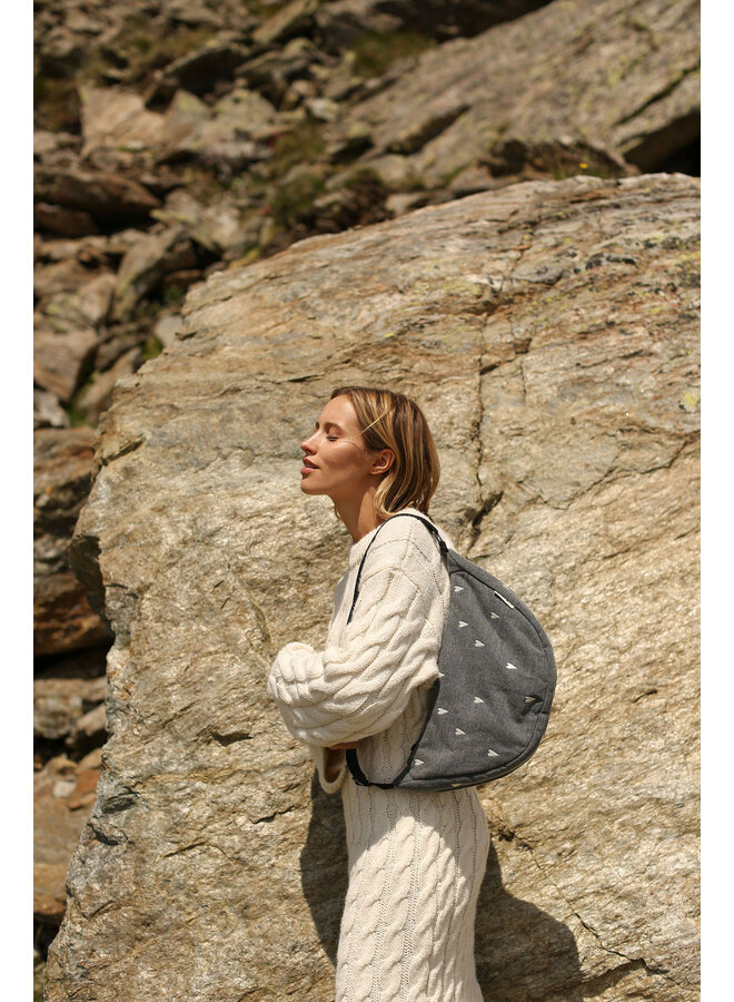 Studio Noos - Denim adult fanny pack grey hearts