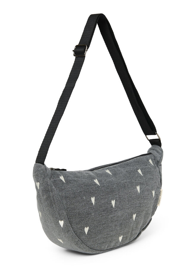 Studio Noos - Denim adult fanny pack grey hearts