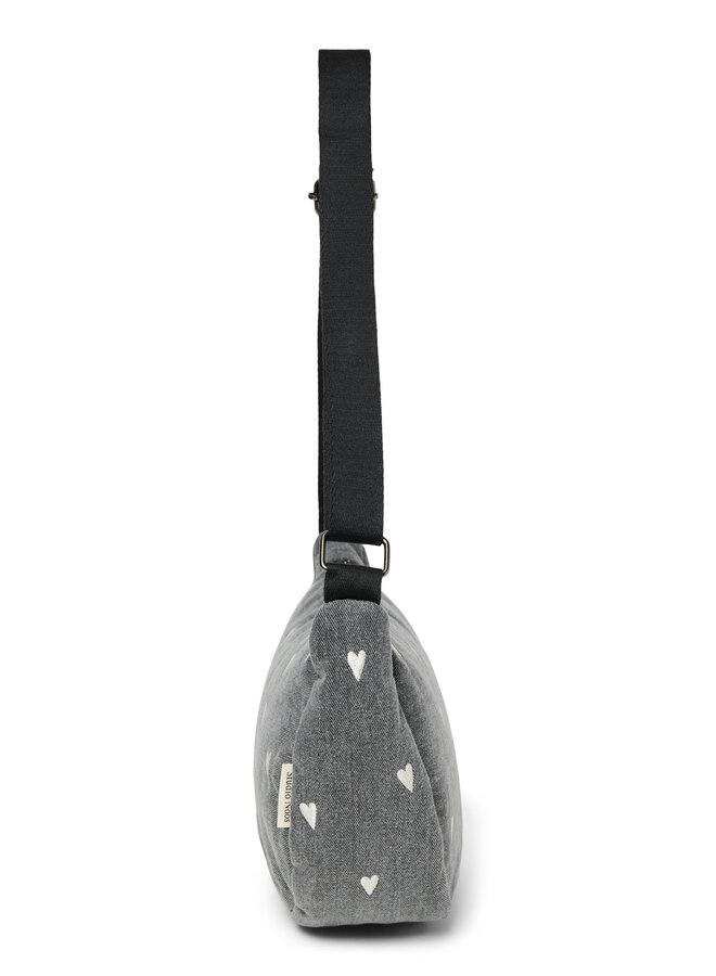 Studio Noos - Denim adult fanny pack grey hearts