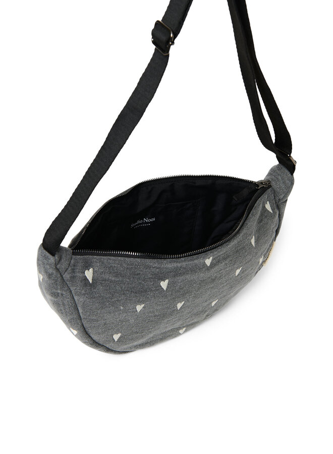 Studio Noos - Denim adult fanny pack grey hearts