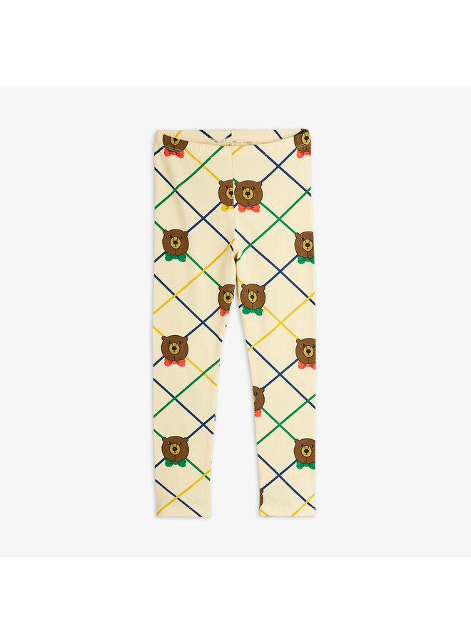 Bear check aop leggings - Offwhite