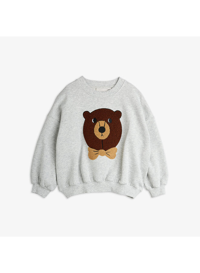 Bear chenille sweatshirt - Grey melange