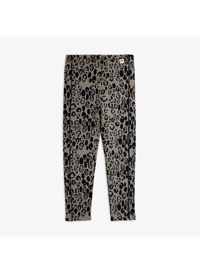 Leopard aop brushed jersey leggings - Grey