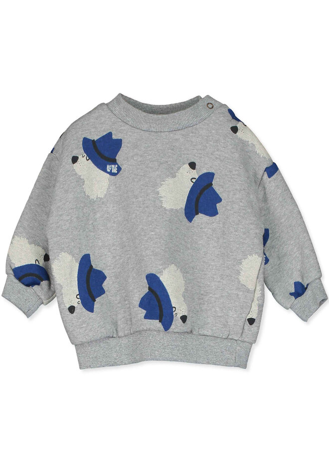 Baby sweatshirt chill dogs - Grey melange AOP
