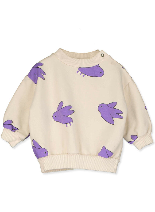 Baby sweatshirt flowing birds - Cream