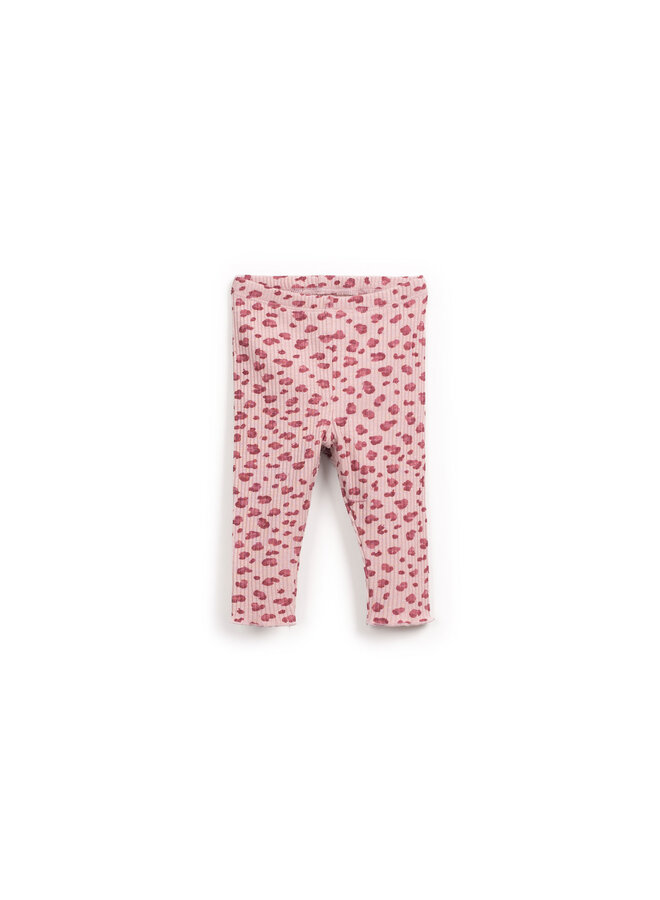 MINI – Printed rib leggings – Rose