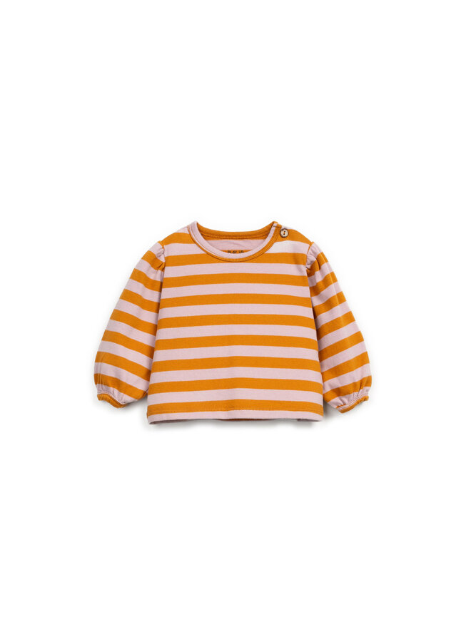Play Up - MINI – Striped jersey LS t-shirt – Saffron