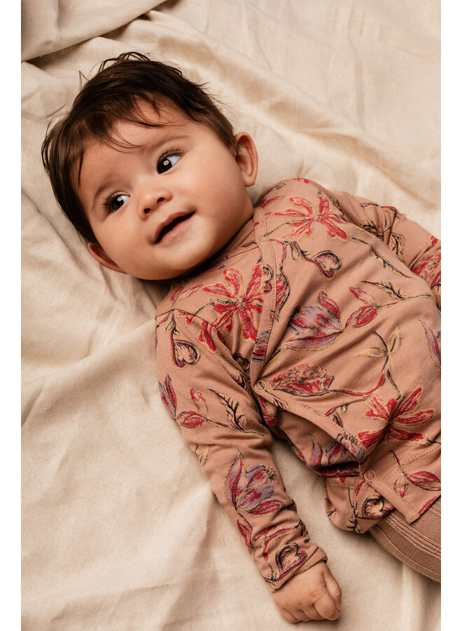 Baje Studio - Lyz wrap top - Peach almond AOP