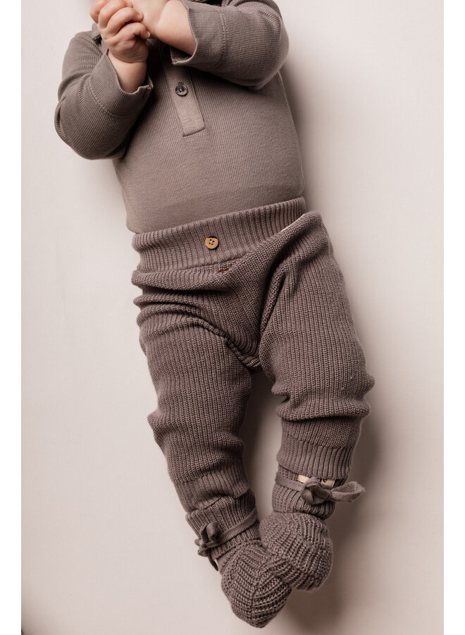 Baje Studio - Stans knitted booties - Grey steel