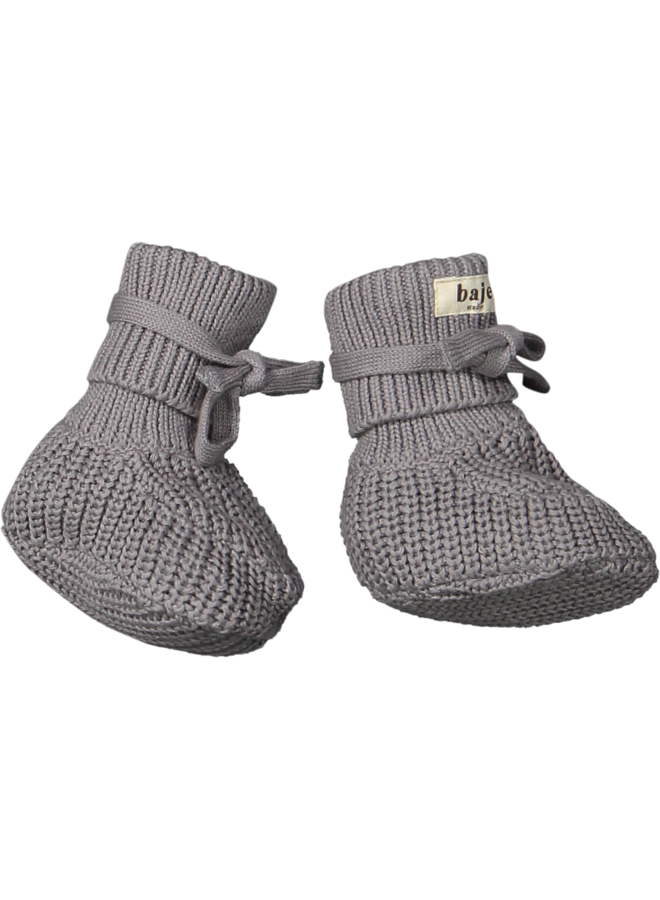 Baje Studio - Stans knitted booties - Grey steel