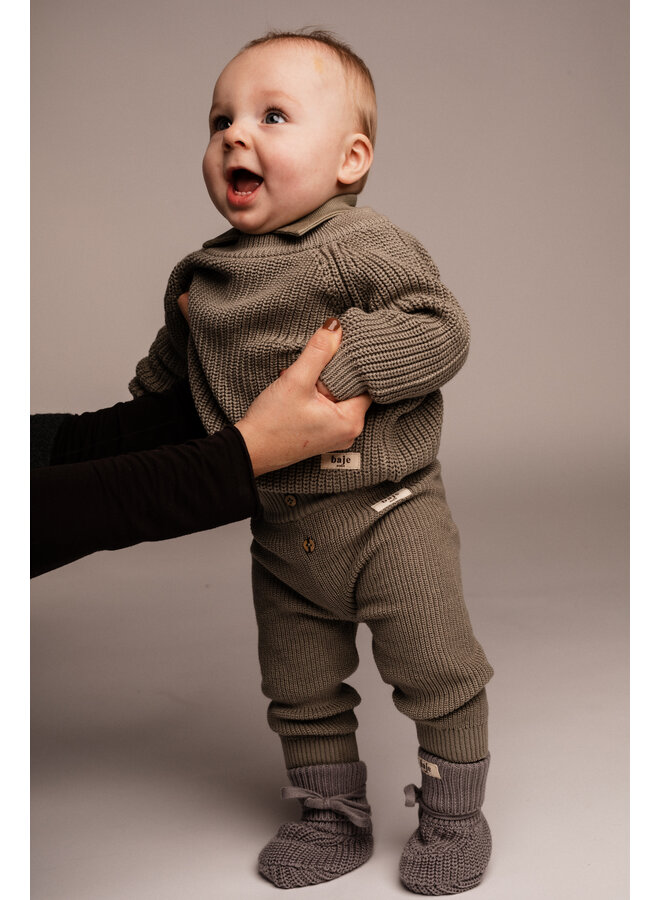 Baje Studio - Santis knitted pullover - Green moss