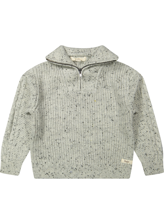 Lenn knitted top - Grey steel multicolor