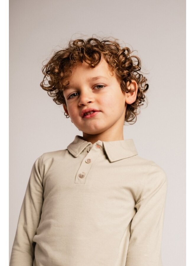 Baje Studio - Broc longsleeve polo - Sand desert