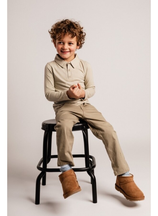 Baje Studio - Broc longsleeve polo - Sand desert