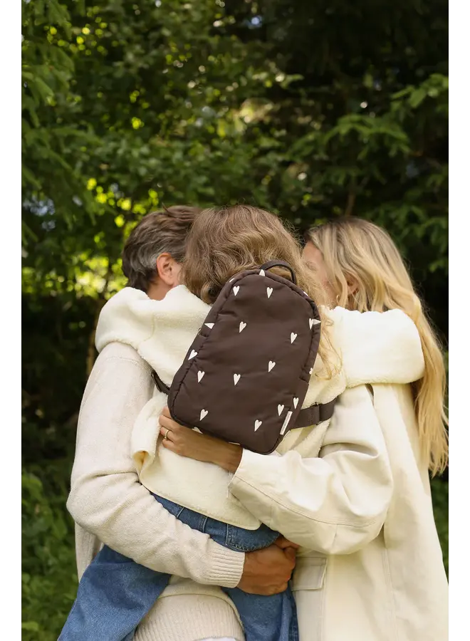 Studio Noos - Puffy mini backpack – Brown hearts