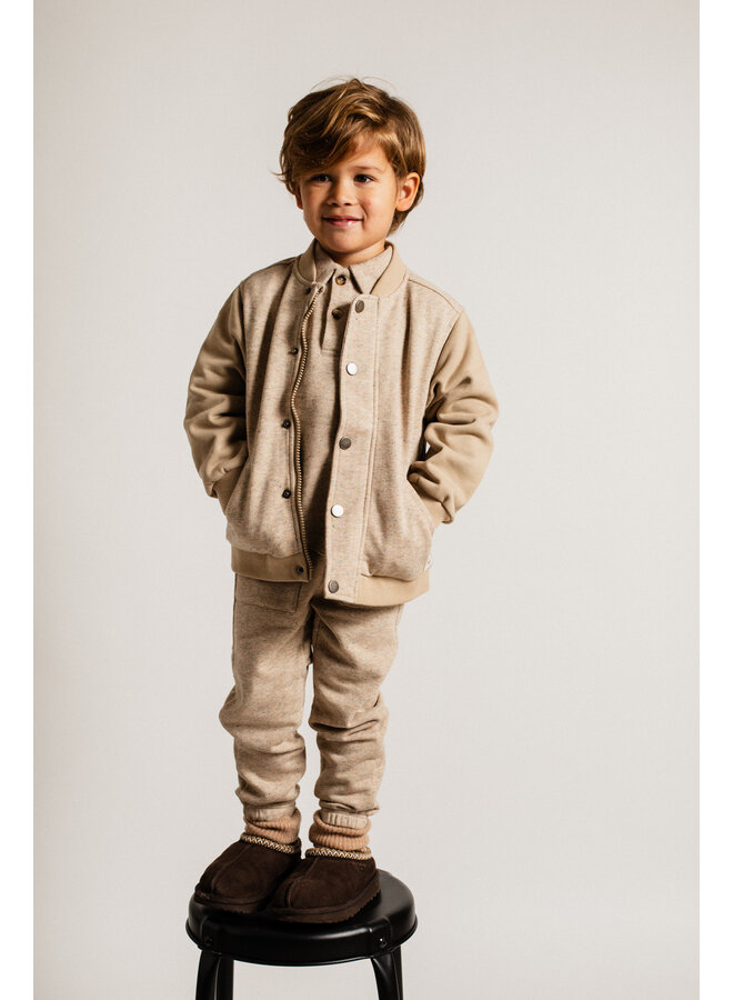 Baje Studio - Morrens sweat cardigan - Sand melange multicolor