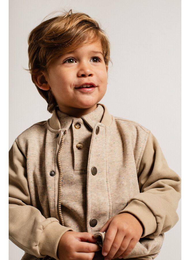 Baje Studio - Morrens sweat cardigan - Sand melange multicolor