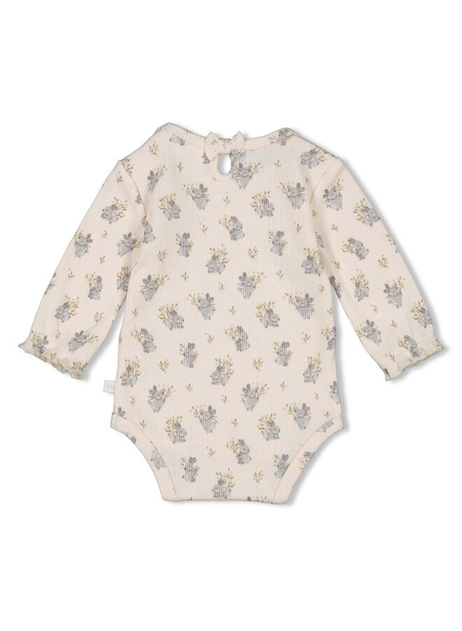 Feetje babykleding - Romper rib AOP - Fields of Green - Offwhite