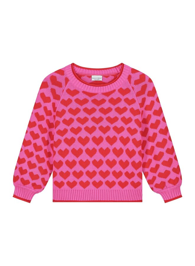Heart knitted sweater