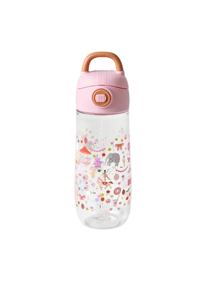 Rice - Plastic drinkfles – Roze – Fun fair print