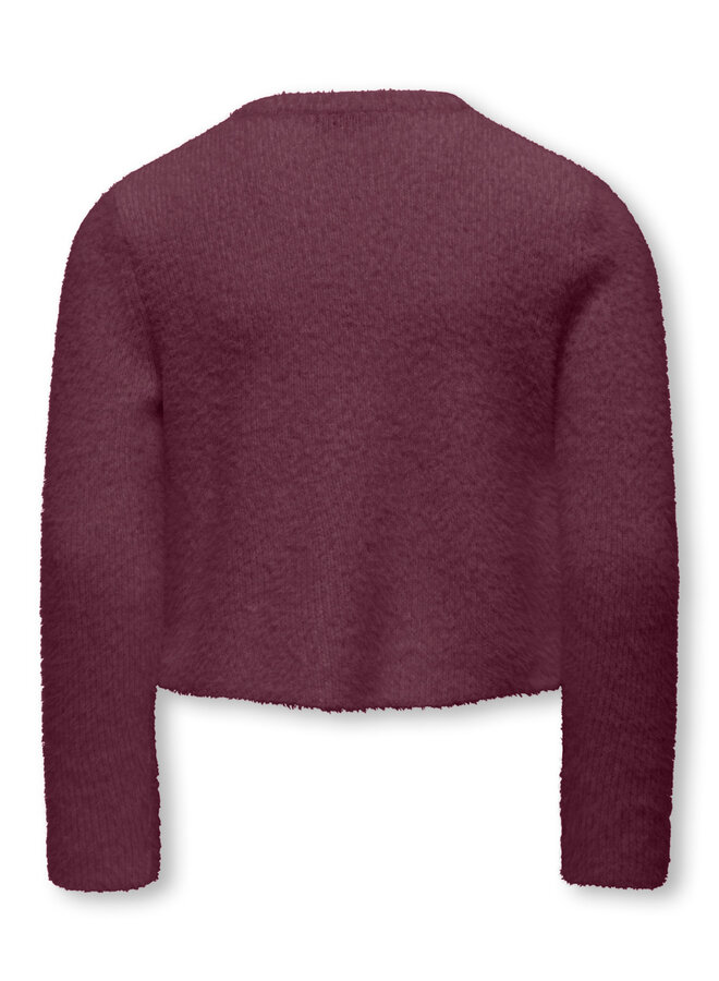 Kids Only - Piumo Petra pearl o-neck cardigan knit - Mauve wine