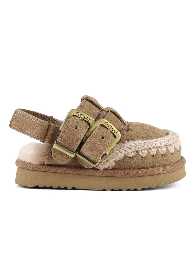 Eskimo kid clog with back strap - Pink brown