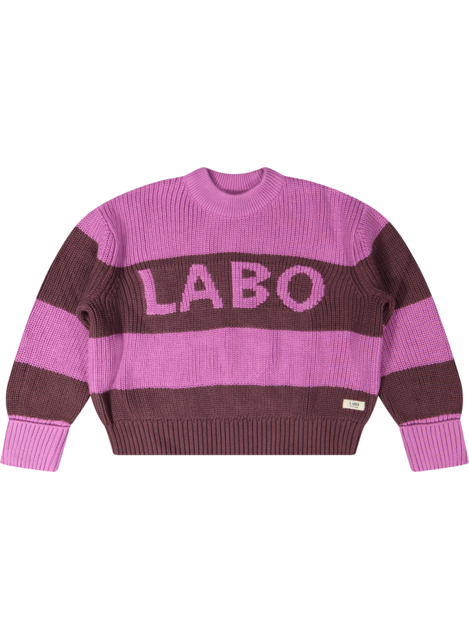 Rhone knitted pullover - Pink stripe AOP