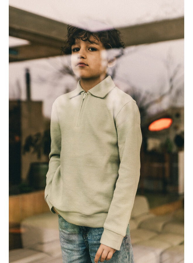 Labo de Colores - Dyon longsleeve polo - Green menth