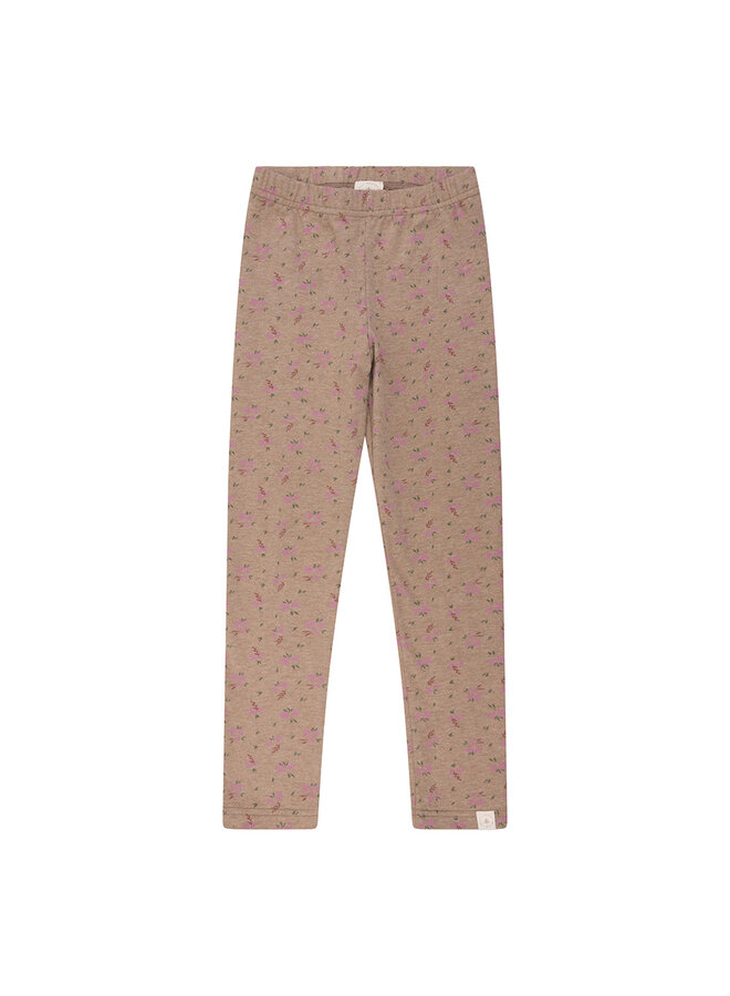 Navy Natural - Legging - Brown melange flower