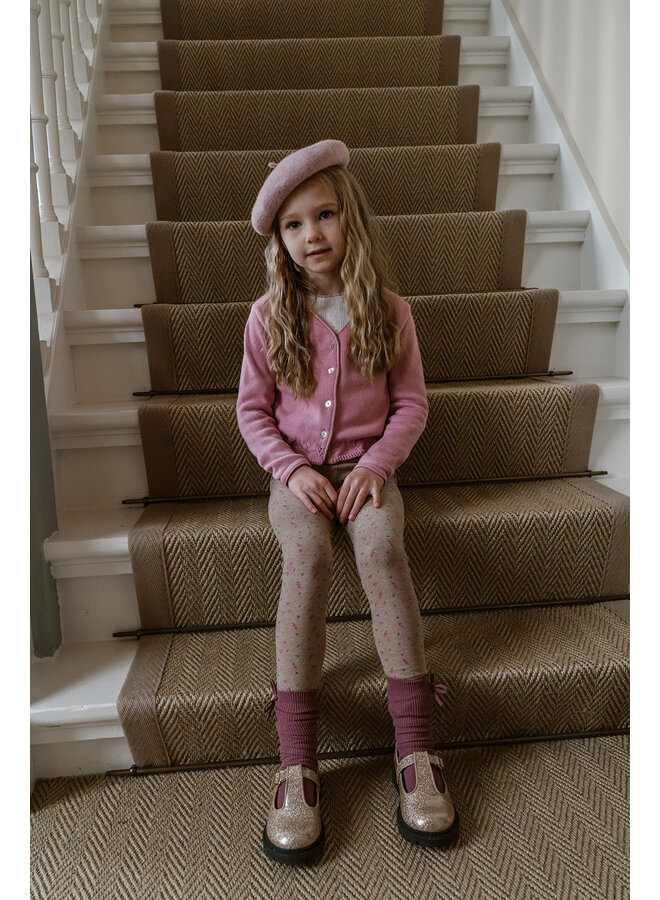 Navy Natural - Legging - Brown melange flower