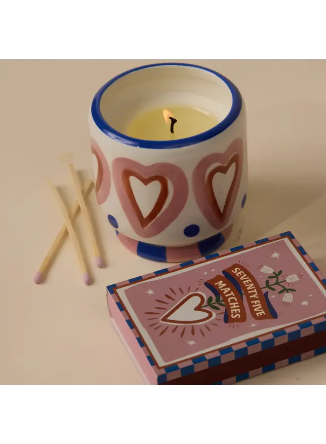 A dopo hearts ceramic candle - Rosewood vanilla