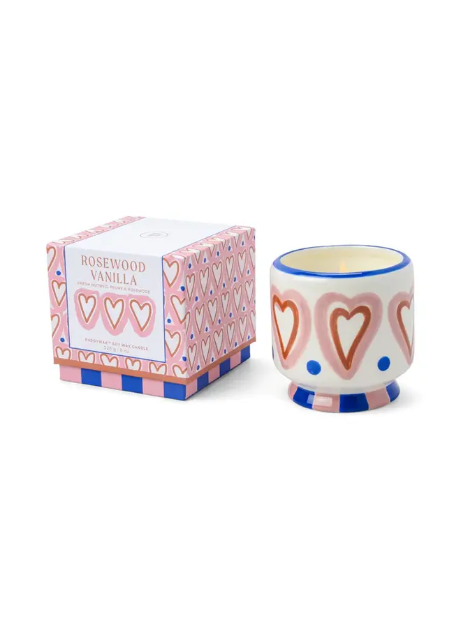 A dopo hearts ceramic candle - Rosewood vanilla