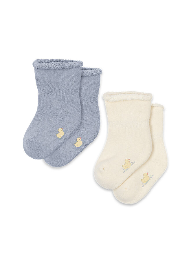 Fanga Fontana - Vicino 2 pack terry socks – Gray dawn
