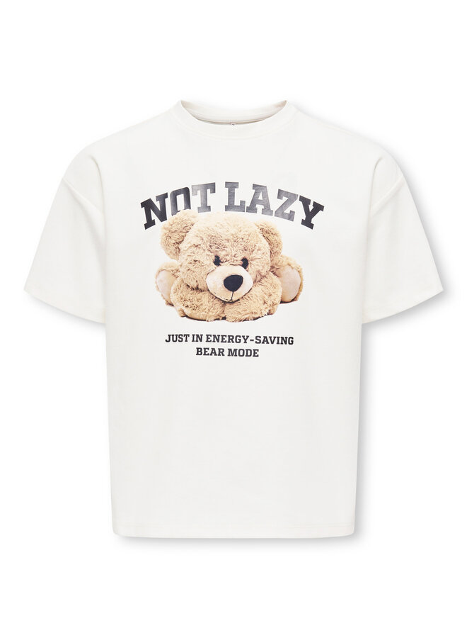 Kids Only - Billie ss loose teddy top - Cloud dancer lazy