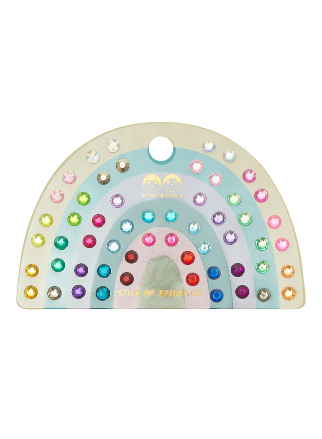 Bright gem stick on earrings