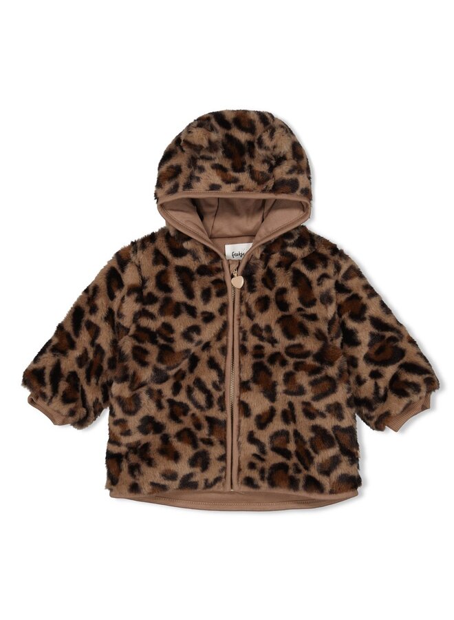 Feetje babykleding - Teddy jasje met capuchon - Better Together - Taupe