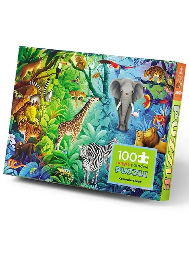 Crocodile Creek - Holographic foil puzzles, 100 stuks - Jungle paradijs