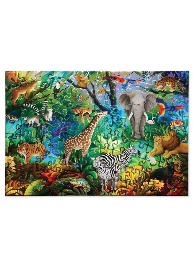 Crocodile Creek - Holographic foil puzzles, 100 stuks - Jungle paradijs