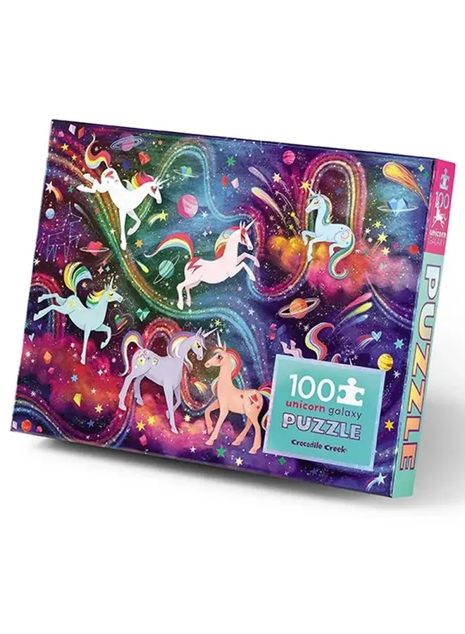 Holographic foil puzzel, 100 stuks - Eenhoorn galaxy