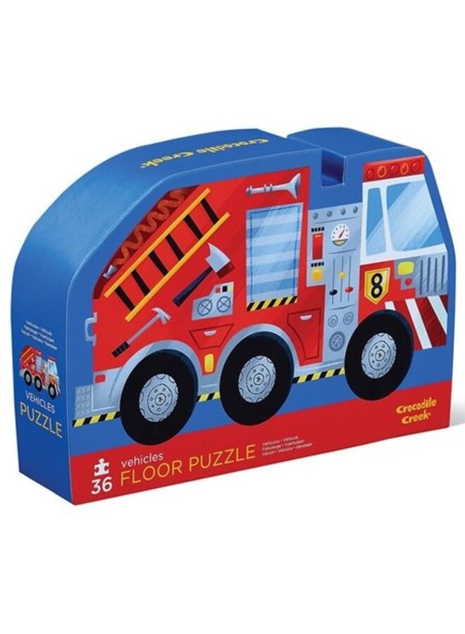 Shaped box puzzel, 36 stuks - Voertuigen