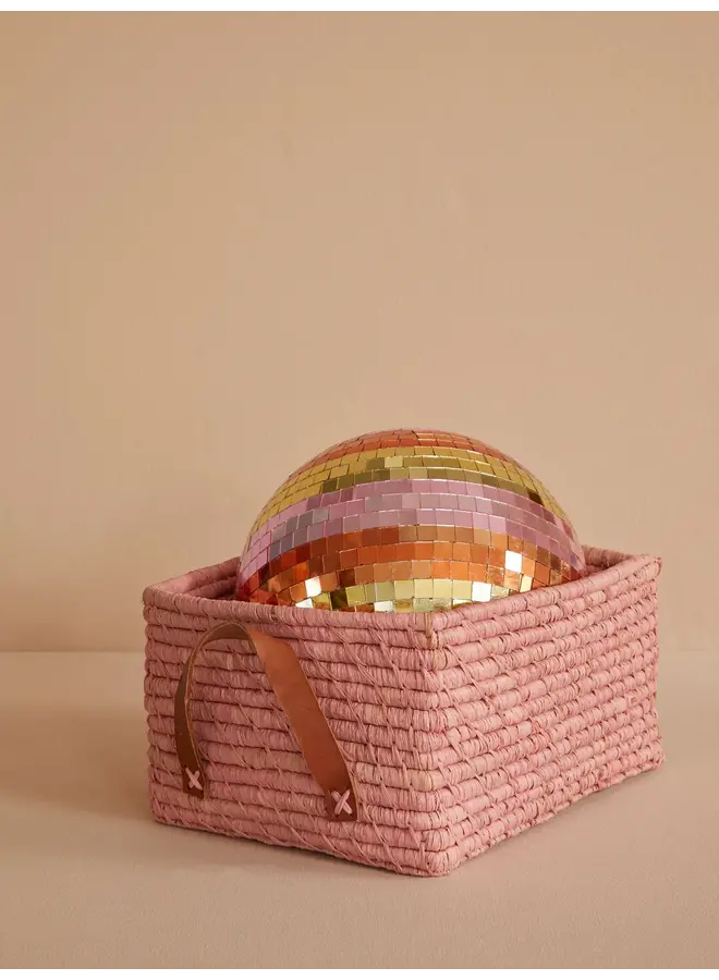 rice - Groot rond discobal – Meerkleurig – Goud strepen