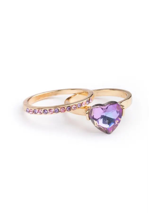 Great Pretenders - 92001 Boutique chic precious purple ring set (2pcs)