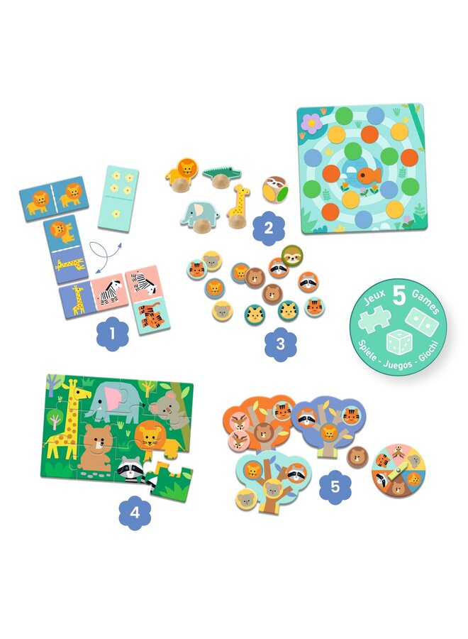Djeco - Wilde dieren – 5 spellen – DJ08276