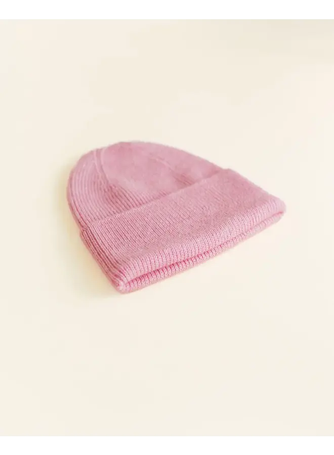 Hvid - Beanie fonzie newborn – Cotton candy