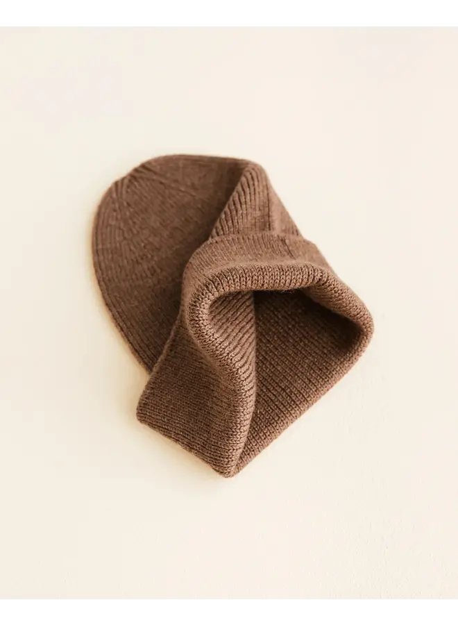 Hvid - Beanie fonzie newborn – Mocha