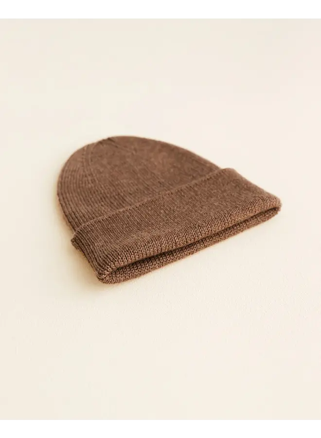 Hvid - Beanie fonzie newborn – Mocha